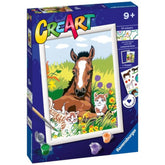 Ravensburger - Creart Veulen met Kittens - Schilderen op Nummer - Kunst & Ambachten